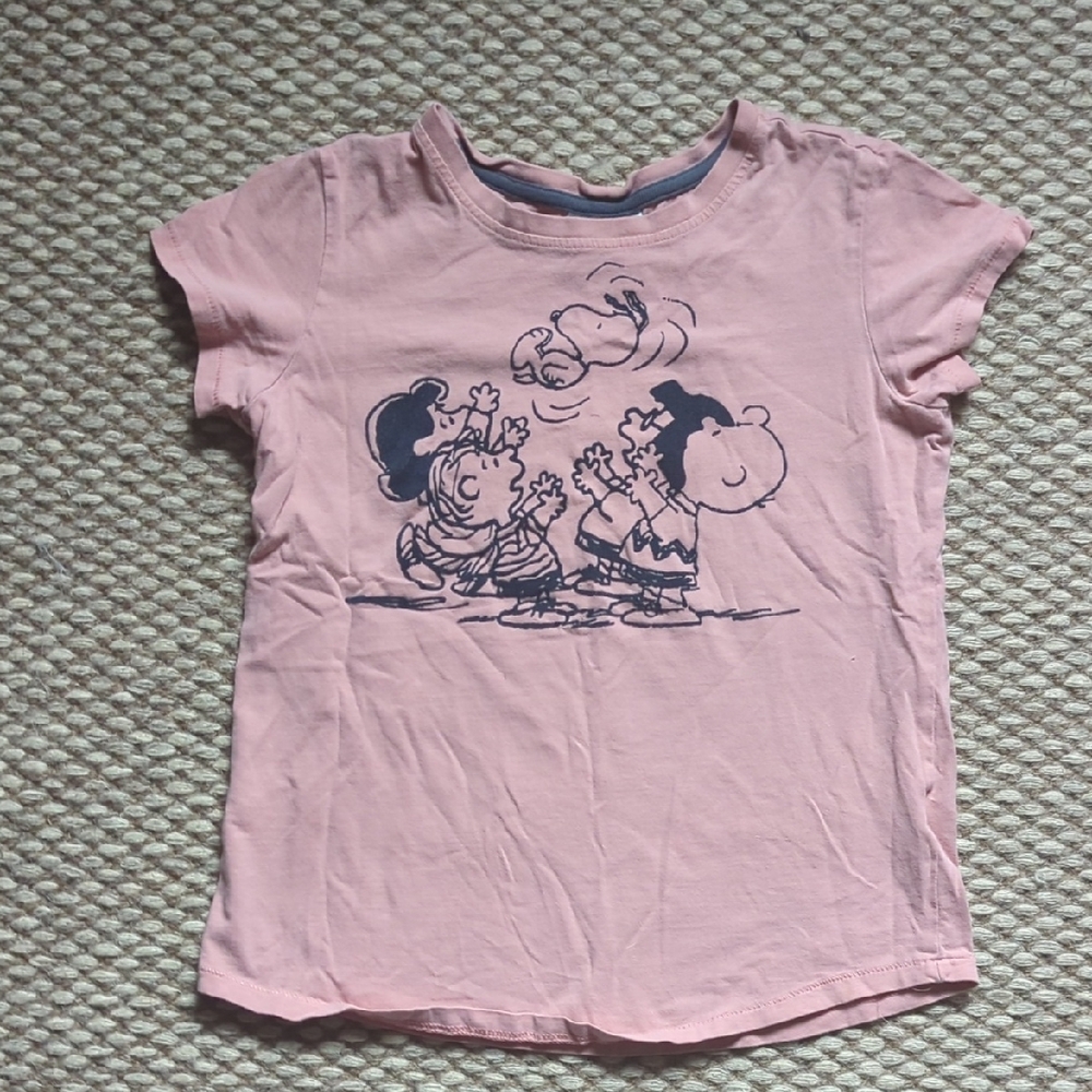 Pink Hanna Andersson Tshirt With Peanuts Characters